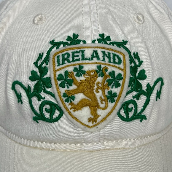 Cream Colored Ireland Embroidered Baseball Hat. - Picture 7 of 10